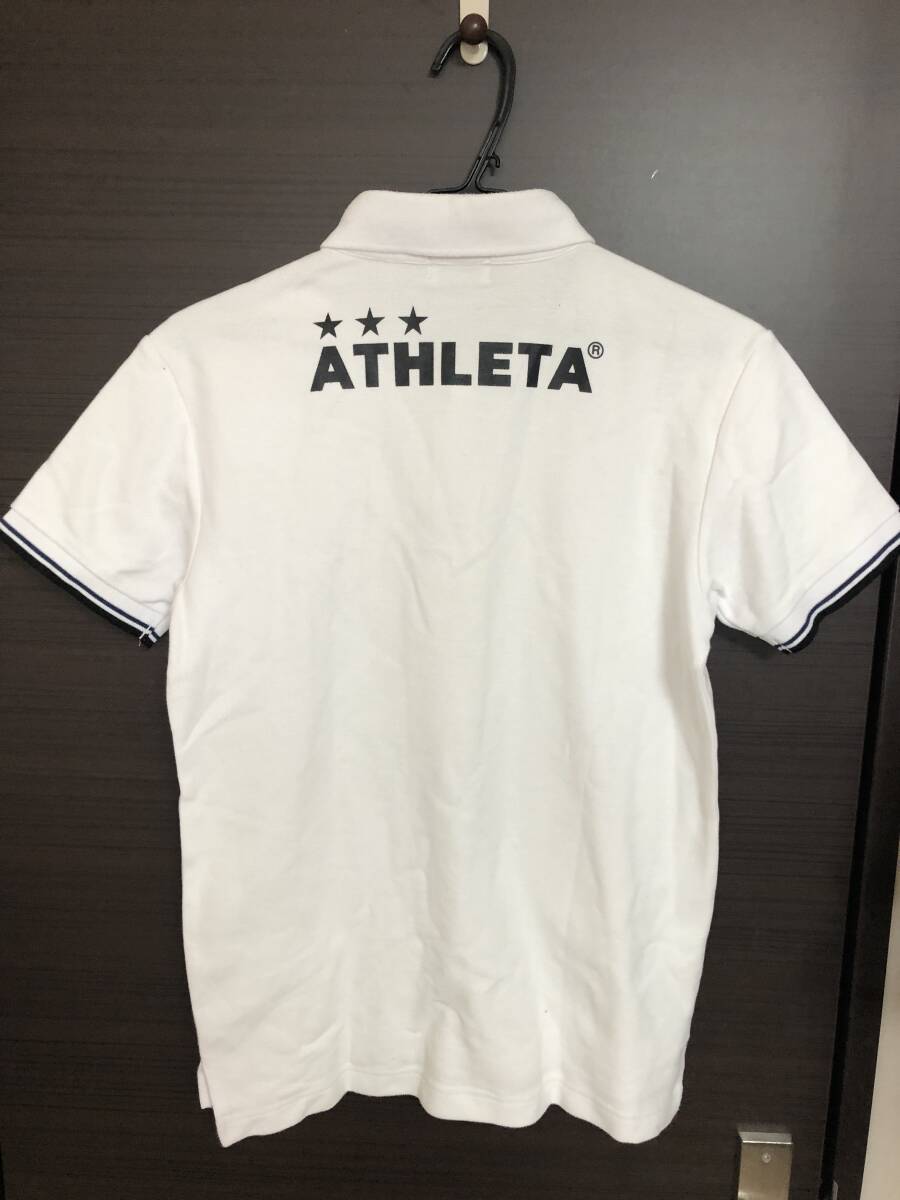 ATHLETA アスレタ　ポロシャツ 白 Mサイズ　(USED）～サッカー、フットサル、スポーツ、移動着、タウンユース～_画像6
