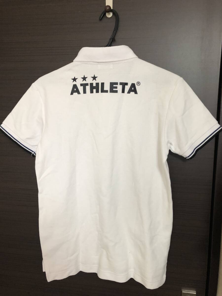 ATHLETA アスレタ　ポロシャツ 白 Mサイズ　(USED）～サッカー、フットサル、スポーツ、移動着、タウンユース～_画像7
