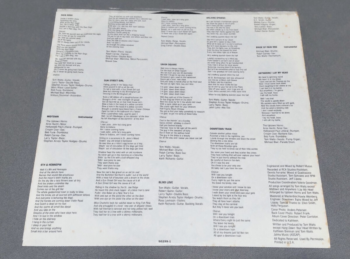 LP Tom Waits / Rain Dogs US盤 MasterDisk刻印 トム ウェイツ / レインドッグの画像4