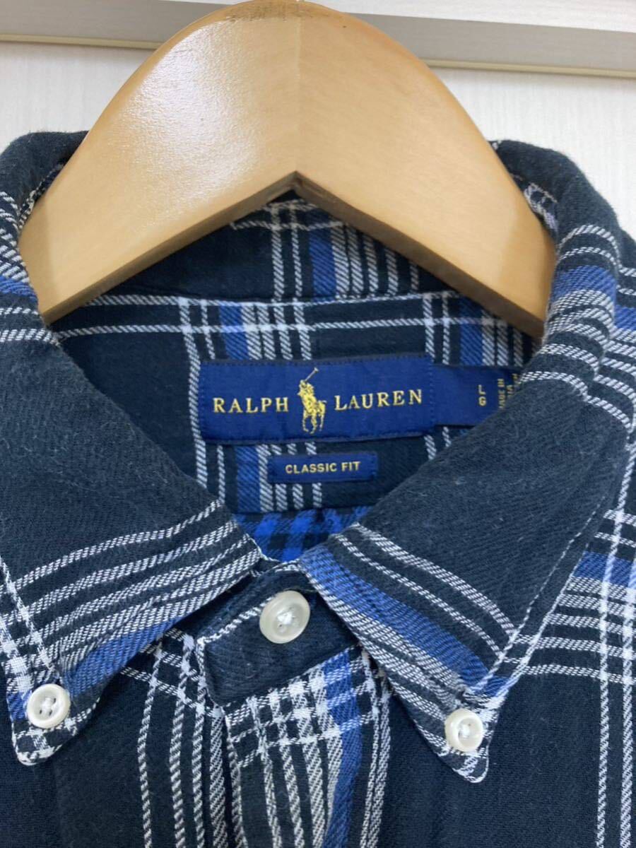 RALPH LAUREN ラルフローレン ネルシャツ 長袖シャツ L ダブルフェイスの画像3