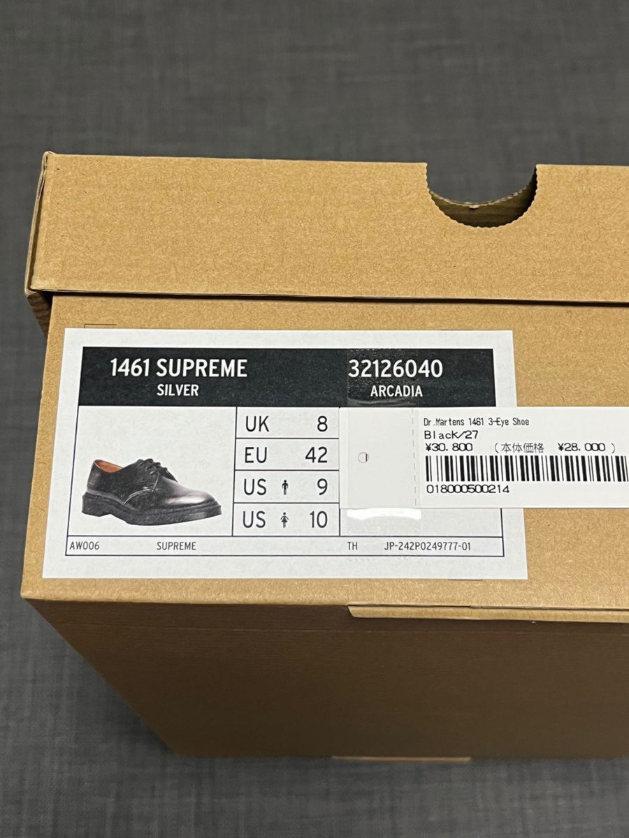 27cm 黒 Supreme Dr Martens 1461 3-Eye Shoe Black 27cm 黒 Supreme Dr Martens 1461 3-Eye Shoe Black