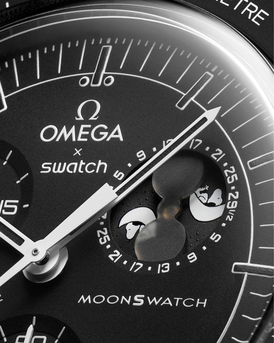 黒 スヌーピー ムーン Omega Swatch Moonswatch The Moonphase Black オメガ スウォッチ