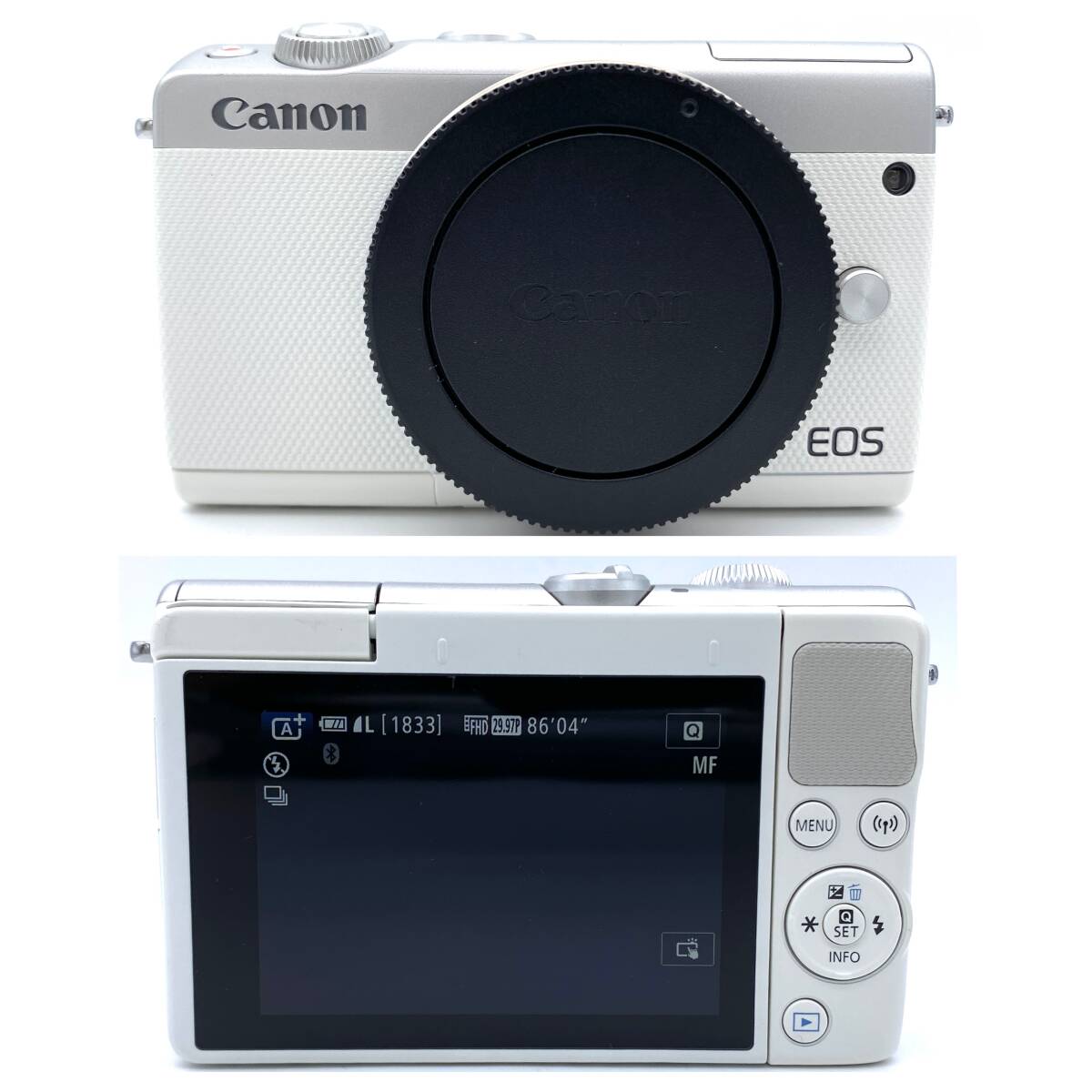 HY1462■【稼働】CANON キヤノン EOS M100 ミラーレス カメラ レンズ CANON ZOOM LENS EF-M 55-200mm 1:4.5-6.3 IS STM 充電器 SDカード 他の画像2
