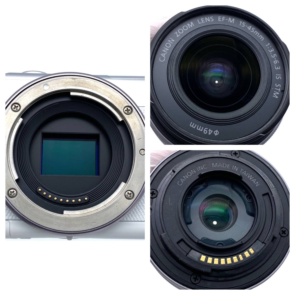 HY1463■【稼働】CANON キヤノン EOS M100 ミラーレス カメラ レンズ CANON ZOOM LENS EF-M 15-45mm 1:3.5-6.3 IS STM 説明書 保証書_画像9