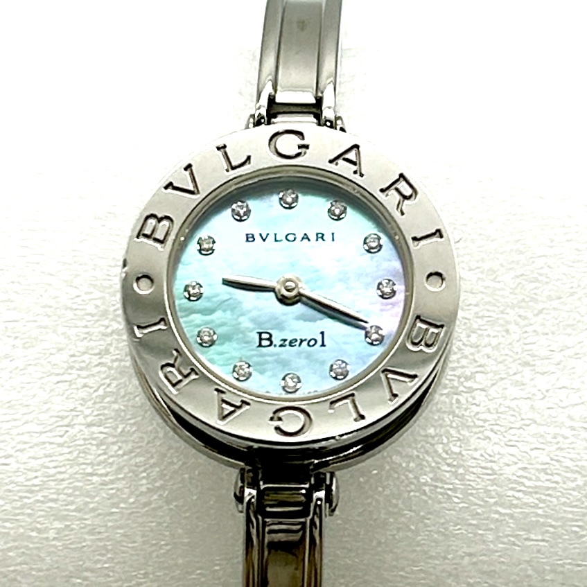 AY0909■BVLGARI ブルガリ B.zero1 ビーゼロワン BZ22S S 時計 腕時計 ブルーシェル文字盤 バングルウォッチ クォーツ QZ レディース の画像2