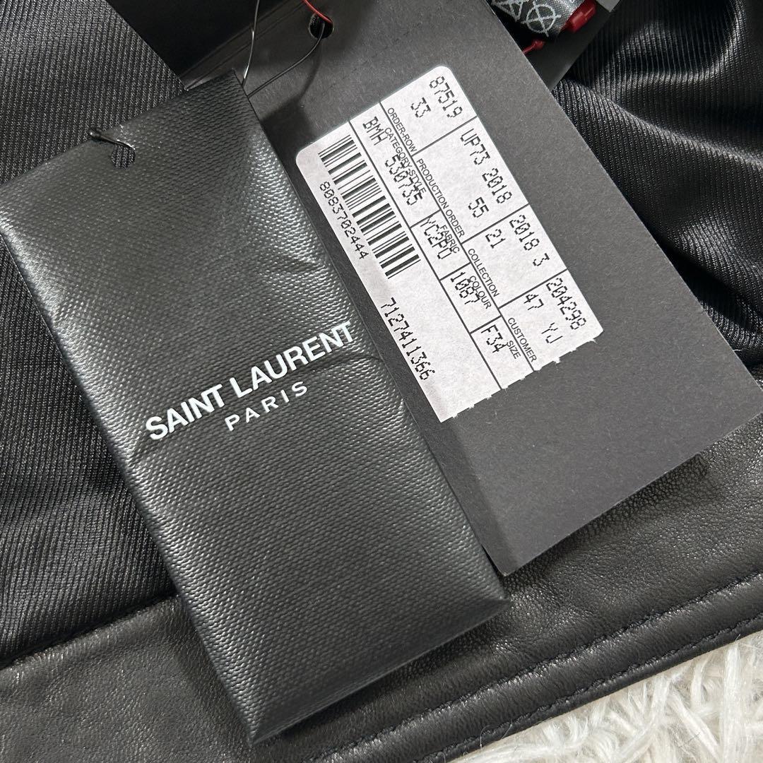 【新品タグ付き】サンローラン パリ ライダース スタッズ ピンバッジ レザー SAINTLAURENT PARIS リアルレザー ハイブランド_画像7