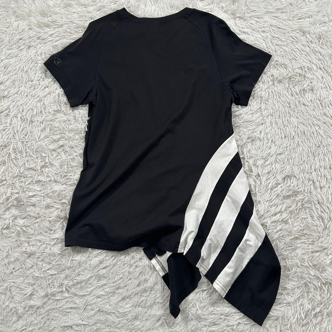 Y-3 変形 アシメ Tシャツ オーバーサイズ ブラック ワイスリー street ストリート カジュアル モード ワイド ホワイト ヨウジヤマモトの画像4