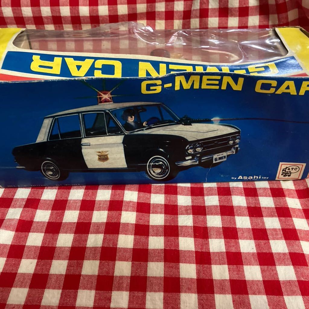 中古ブリキG-MEN CAR ブルーバードパトカーATC製動作不可の画像8