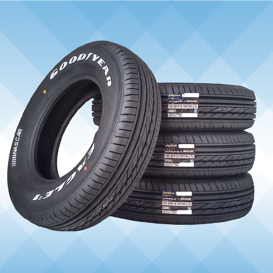 195/80R15 107/105L LT RWL GOODYEAR グッドイヤー EAGLE #1 NASCARホワイトレター24年製 正規品 送料無料 4本セット税込 \45,800より1_画像1