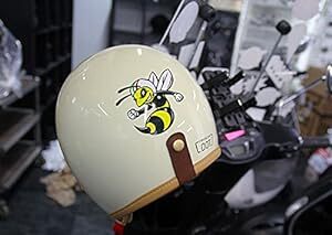 バイク 車 アウトドア用 防水加工ステッカーBEE, VESPAベスパ, Helmet 2枚セット (Beeの画像4