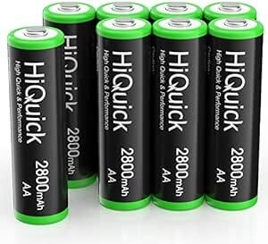 HiQuick 単3電池 充電式 単三ニッケル水素電池 2800mAh 充電池 単3形 8本入り 液漏れ防止 約1200回使用可能_画像1