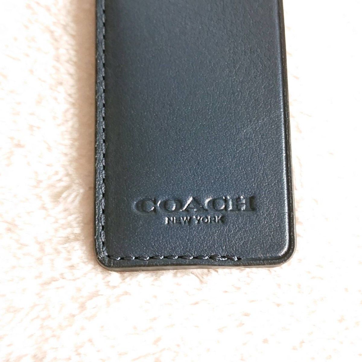 COACH コーチ キーリング キーホルダー 栓抜き 紺 ネイビー