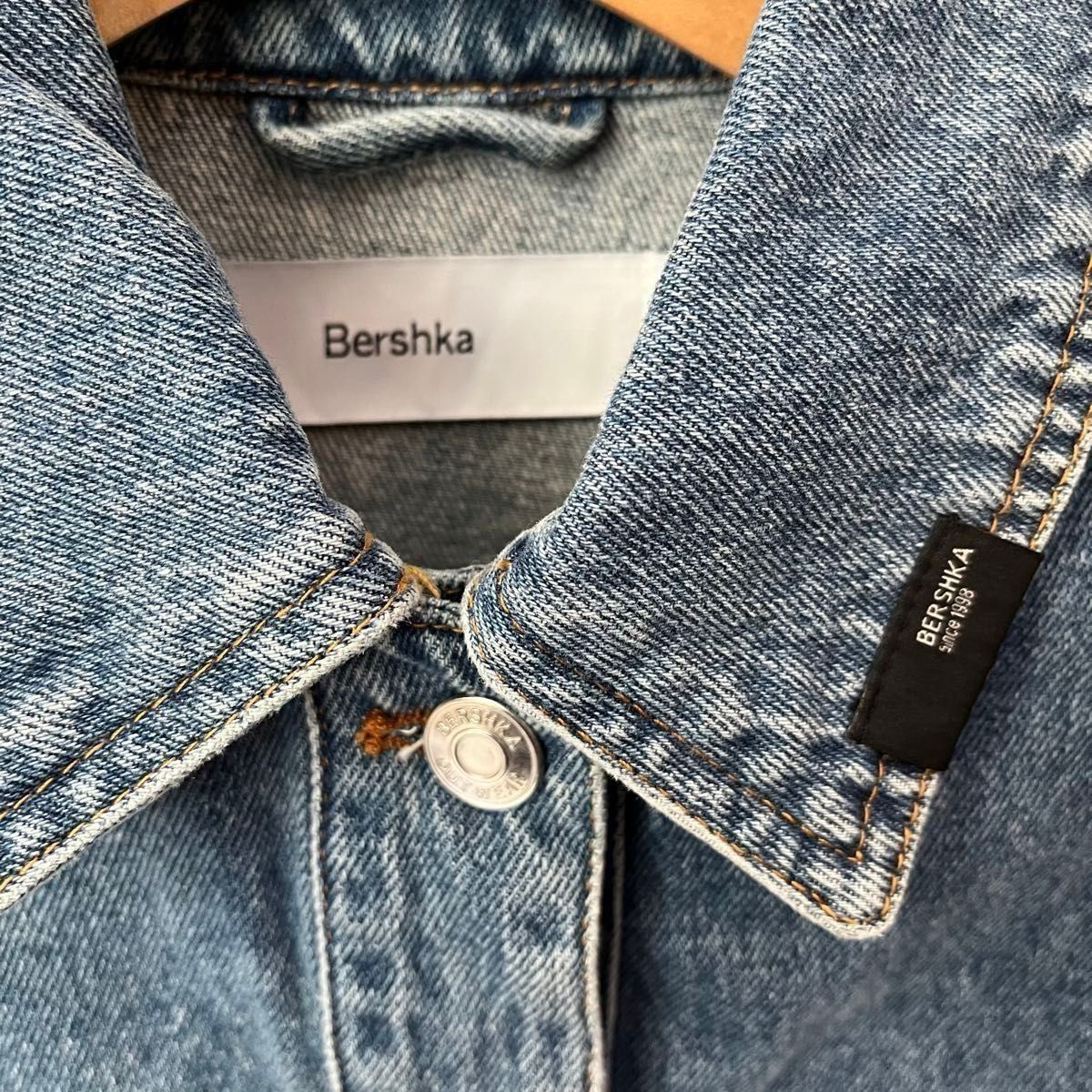 ★ドイツ発*BERSHKA*新作*ジャガードZIPデニムオーバーシャツ★ ベルシュカ Bershka (ZARA系列)チェック柄 アメカジ チェック