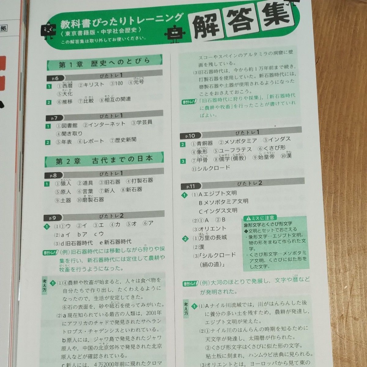 教科書ぴったりトレーニング 中学　社会歴史