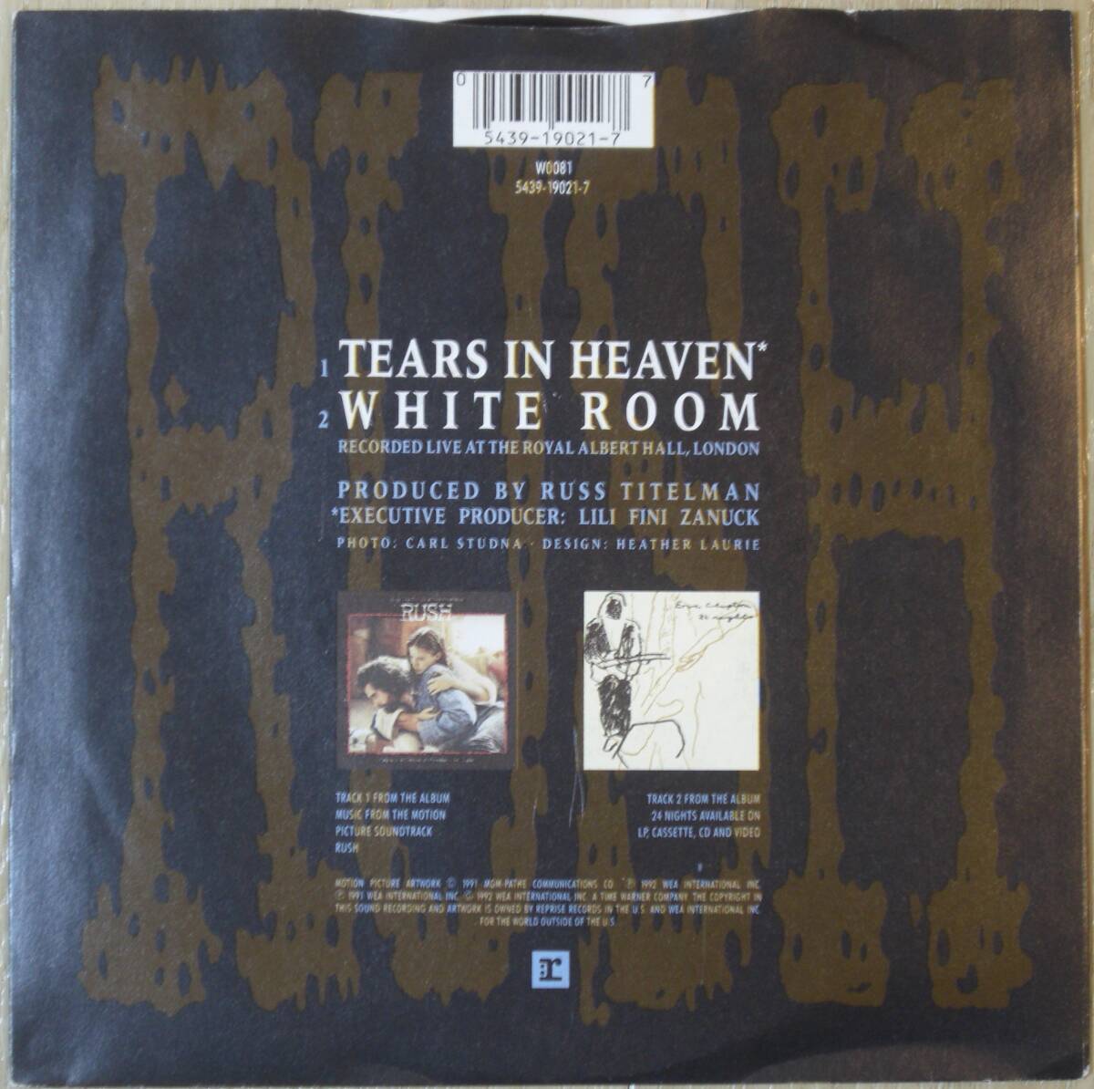 独ORIG 7”　★　Eric Clapton / Tears in Heaven ★　_画像2
