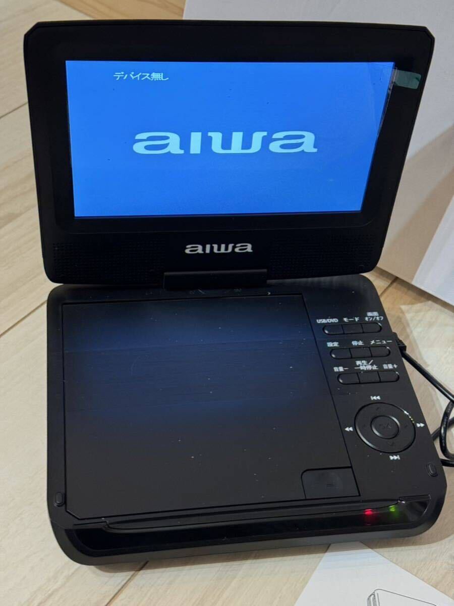 ☆aiwa アイワ ポータブルDVDプレーヤー XDP-50（B） 7V型 リモコンなし☆の画像3