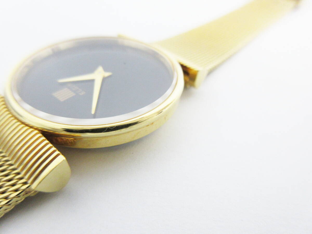稼働品 ELGIN エルジン ブラック 黒 文字盤 手巻き 腕時計の画像3