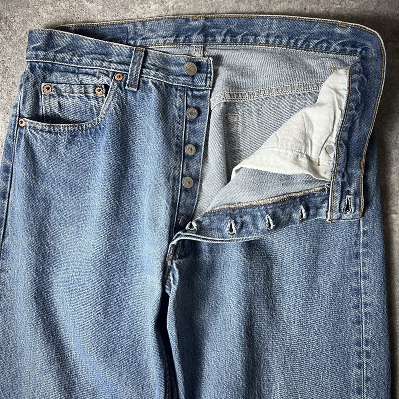 90s USA製 Levis 501 デニム パンツ 34 34 / 90年代 アメリカ製 オールド リーバイス ジーンズ ジーパン ストレート 脇割り_画像3