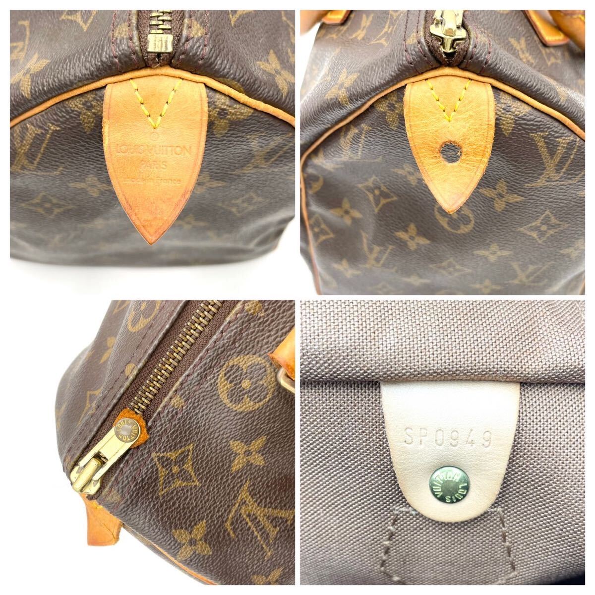 LOUIS VUITTON ルイヴィトン モノグラム スピーディ 30 ミニボストンバッグ ハンドバッグ ブラウン の画像10