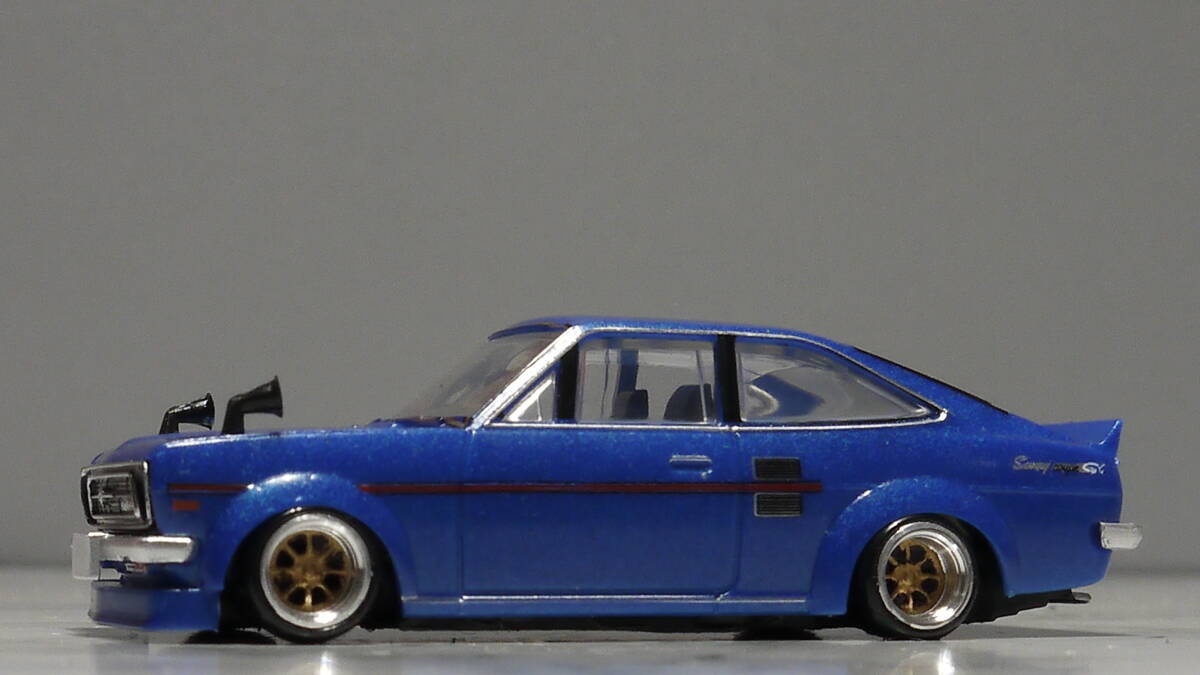 トイズキャビン改 1/64 ダットサン サニー1200クーペ GX-5③ ワークス ワタナベ アルミ 深リム 旧車 街道レーサー グラチャン スタンス LBWの画像1