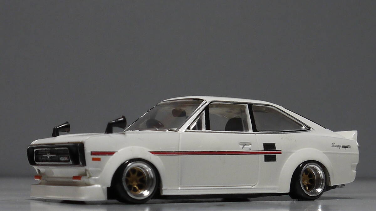 トイズキャビン改 1/64 ダットサン サニー1200クーペ GX-5④ ワークス ワタナベ アルミ 深リム 旧車 街道レーサー グラチャン スタンス LBWの画像9