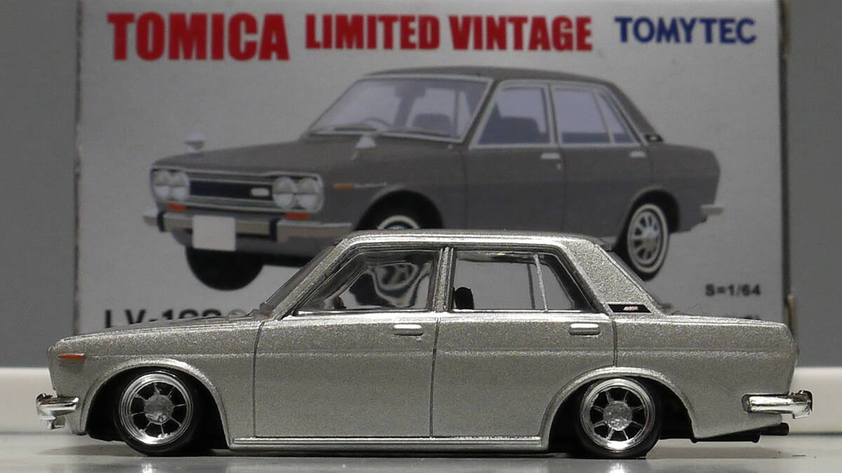 絶版希少トミカリミテッド改 1/64 510ブルーバード1600 SSS ハヤシ アルミ 深リム 旧車 街道レーサー グラチャン 国産名車 ノスタルジックの画像7