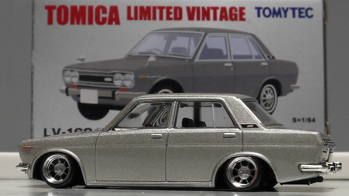 絶版希少トミカリミテッド改 1/64 510ブルーバード1600 SSS ハヤシ アルミ 深リム 旧車 街道レーサー グラチャン 国産名車 ノスタルジックの画像2