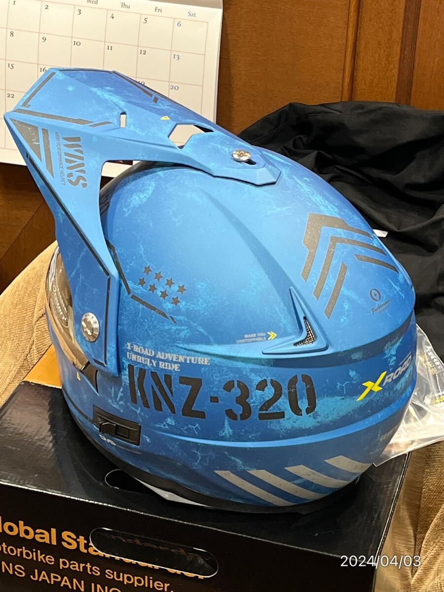 ウインズ WINS オフロードヘルメット X-ROAD COMBAT Ｄ10 サマルカンドブルー XLサイズ 【新品未使用の画像2