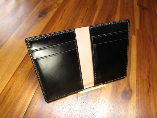  weekend price! card-case re- Dell o side cordovan wine hand .. cache less black fine quality light ibi The ticket holder hand made 