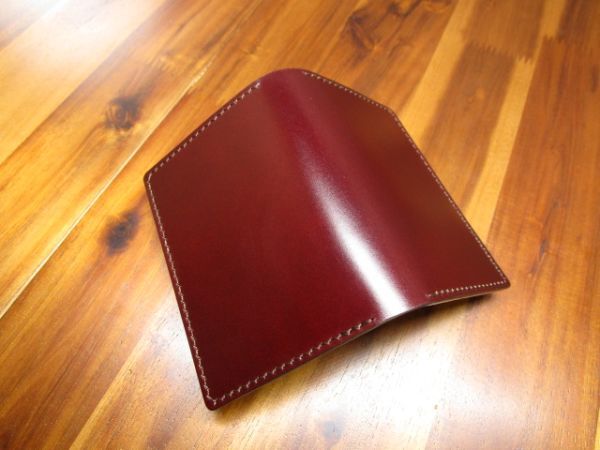  weekend price! card-case re- Dell o side cordovan wine hand .. cache less black fine quality light ibi The ticket holder hand made 