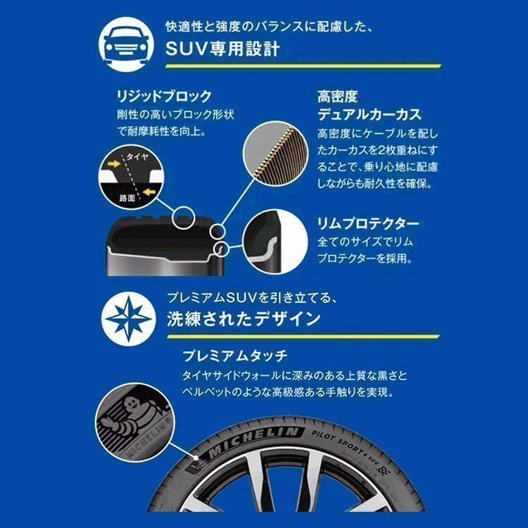 2022年製 MICHELIN PILOT SPORT 4 SUV 285/40R22 285/40-22 110Y XL ミシュラン パイロット スポーツ PS4SUV 4本送料税込255,358円~_画像7