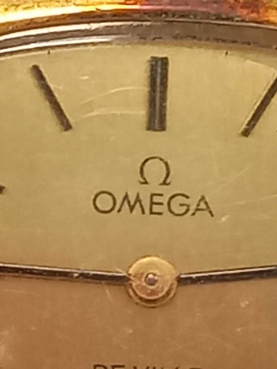 ◇◆14288 現状不動品 腕時計 OMEGA DEVILLE QZ オメガ デヴィル クォーツ オーバル スクエア 2針 ゴールド文字盤◆◇の画像4