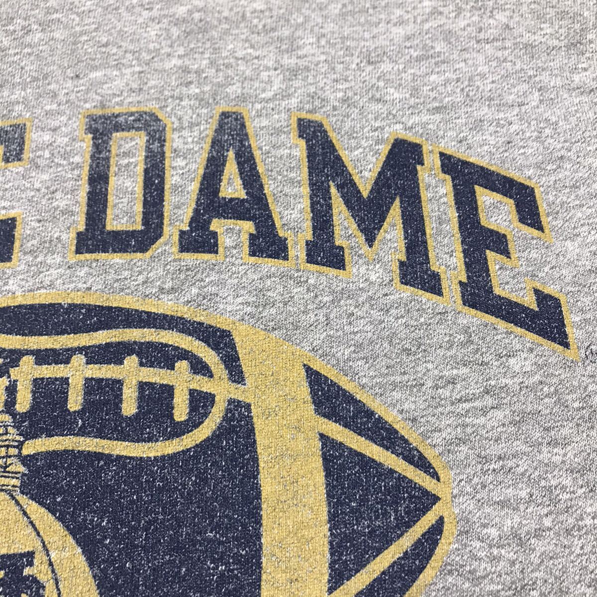 ヴィンテージ チャンピオン Tシャツ 霜降りグレー 90's NOTREDAME FOOTBALL ノートルダム カレッジ 大学 ビンテージ ンテージの画像8