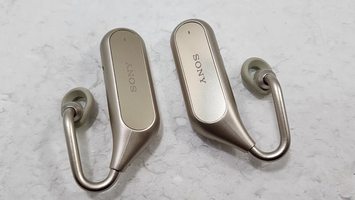 ■Sony Xperia Ear Duo XEA20 完全ワイヤレスイヤホン ゴールド ワイヤレスオープンイヤーステレオヘッドセット バッテリー良好！_画像2