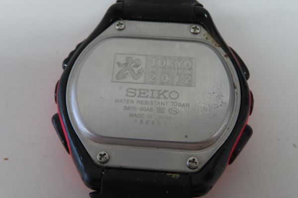 7003/mk/03.25 ◆SEIKO セイコー 東京マラソン2012 QZ クォーツ S670-00A0 メンズ腕時計 純正ベルト 動作品（92109）の画像6