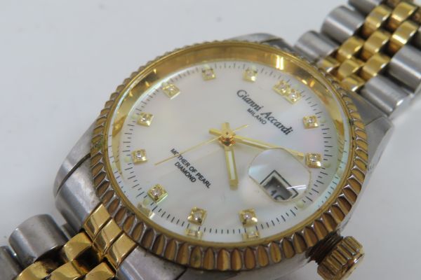 9117/dt/04.05 Gianni Accardi ジャンニ アッカルデ MOTHER OF PEARL DIAMOND メンズ腕時計の画像2