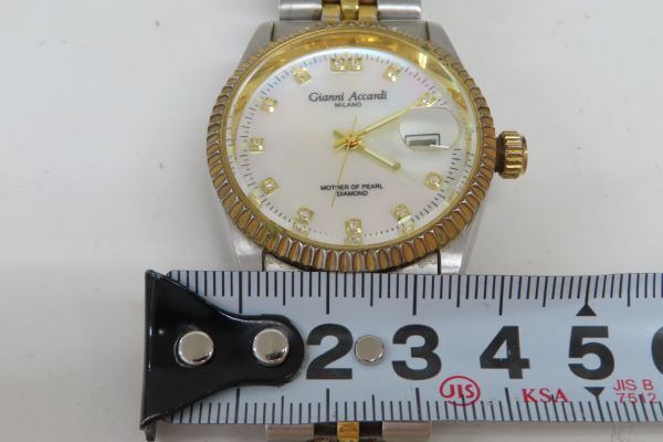 9117/dt/04.05 Gianni Accardi ジャンニ アッカルデ MOTHER OF PEARL DIAMOND メンズ腕時計の画像5