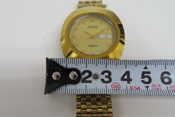 1139/dt/04.15 RADO DIASTAR ラドー ダイヤスター 114.0393.3 メンズ腕時計 ゴールド文字盤 純正ベルトの画像5