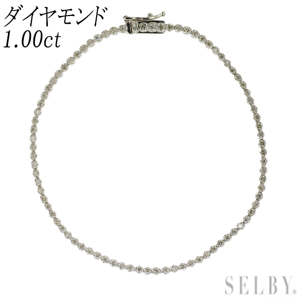 素晴らしい K18WG SELBY 出品3週目 テニス 1.00ct ブレスレット ダイヤモンド ダイヤモンド
