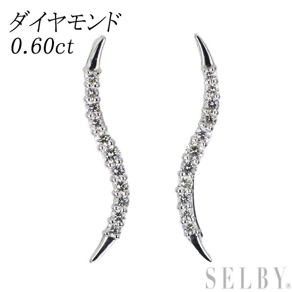 【25%OFF】 K18WG SELBY 出品6週目 最終 イヤーカフ 0.60ct イヤリング ダイヤモンド ダイヤモンド