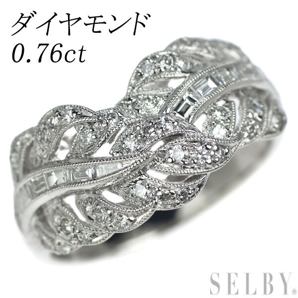 新しいスタイル Pt900 SELBY 出品2週目 0.76ct リング ダイヤモンド プラチナ台
