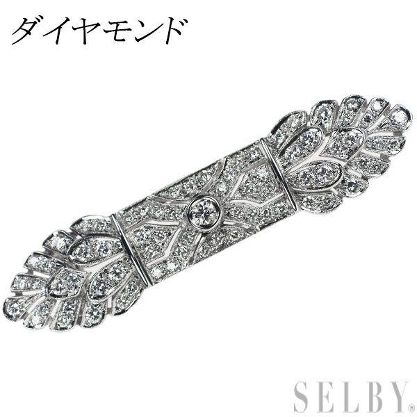 K18WG ダイヤモンド ブローチ 最終 出品6週目 SELBY