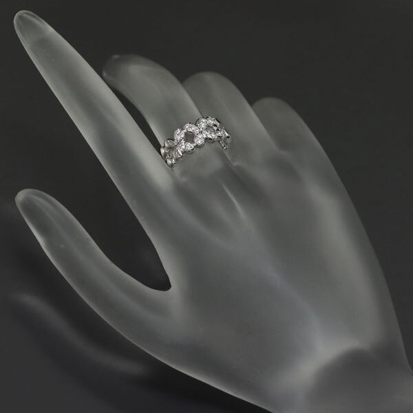 田崎真珠 K18WG ダイヤモンド リング 0.13ct フラワー 出品4週目 SELBY