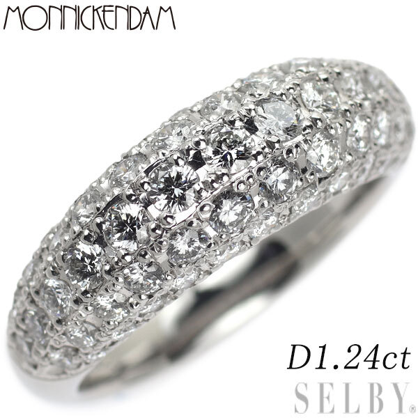 【 大感謝セール】 リング ダイヤモンド Pt900 モニッケンダム 1.24ct SELBY 出品2週目 パヴェ プラチナ台