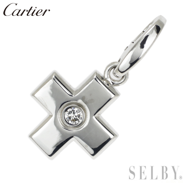 カルティエ K18WG ダイヤモンド チャーム クロス 出品4週目 SELBY