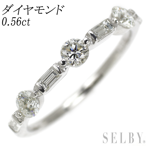 【値下げ】 リング ダイヤモンド Pt900 0.56ct SELBY 出品4週目 プラチナ台