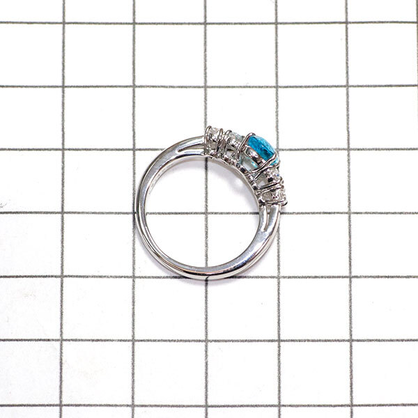  Mikimoto Pt950 Brazil производство palaiba турмалин бриллиантовое кольцо 0.85ct #7.0[S+ как новый стандартный магазин . полировальный ][ б/у ]