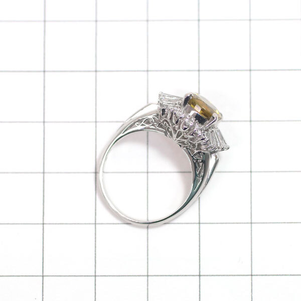 Pt900 クリソベリル ダイヤモンド リング 3.25ct D0.82ct 出品4週目 SELBY_画像3