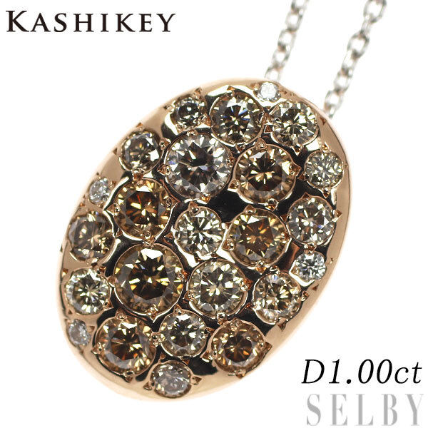 カシケイ K18PG/ K18WG ダイヤモンド ペンダントネックレス 1.00ct メランジェ 出品3週目 SELBY_画像1