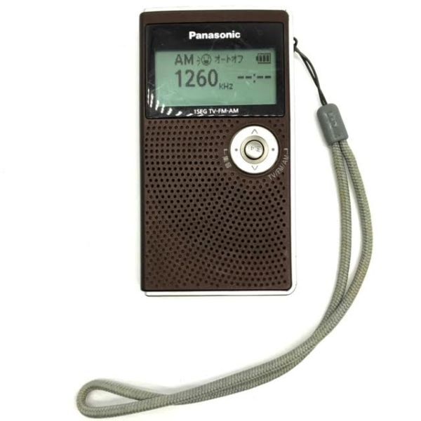仙18 Panasonic RF-ND50TV ワンセグTV音声-FM-AM 3バンドレシーバー ポケットラジオ ブラウン系 パナソニック 薄型 小型の画像2